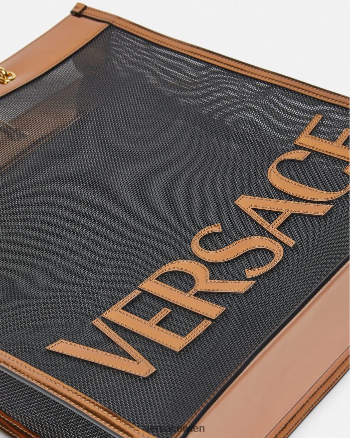 Schwarz und Karamell Große Shopper-Einkaufstasche Versace Männer Taschen 8N4XJD1509