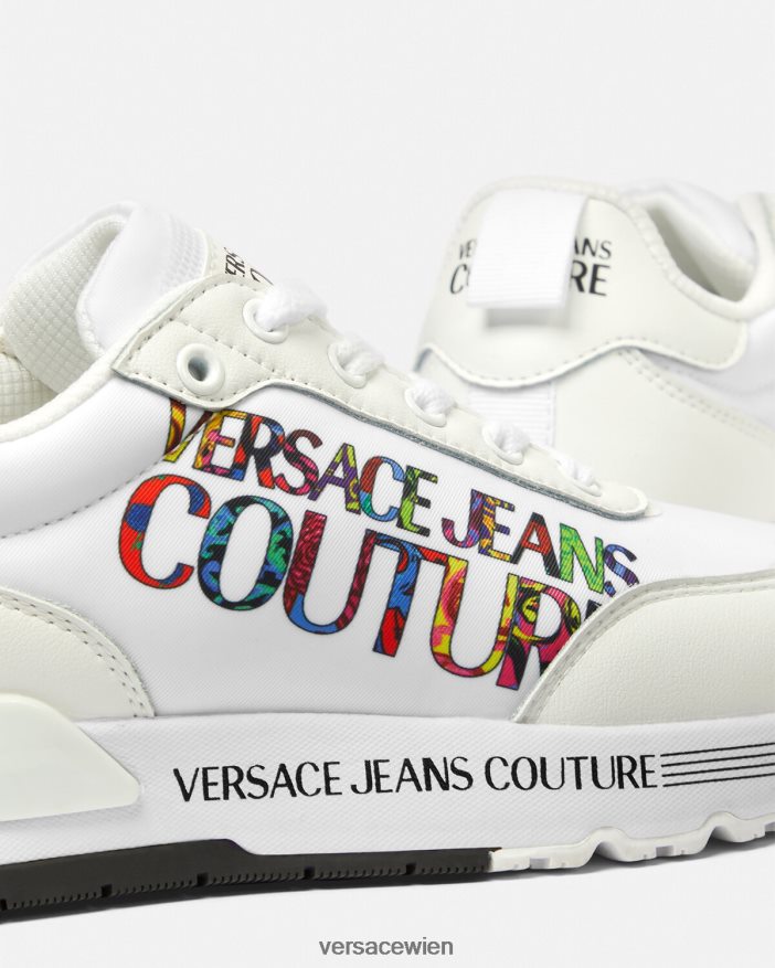 Weiß Dynamische Logo-Sneaker Versace Frauen Schuh 8N4XJD2281