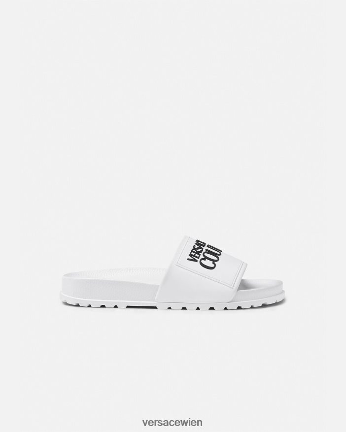 Weiß Gummi-Slipper mit Logo Versace Frauen Schuh 8N4XJD2289