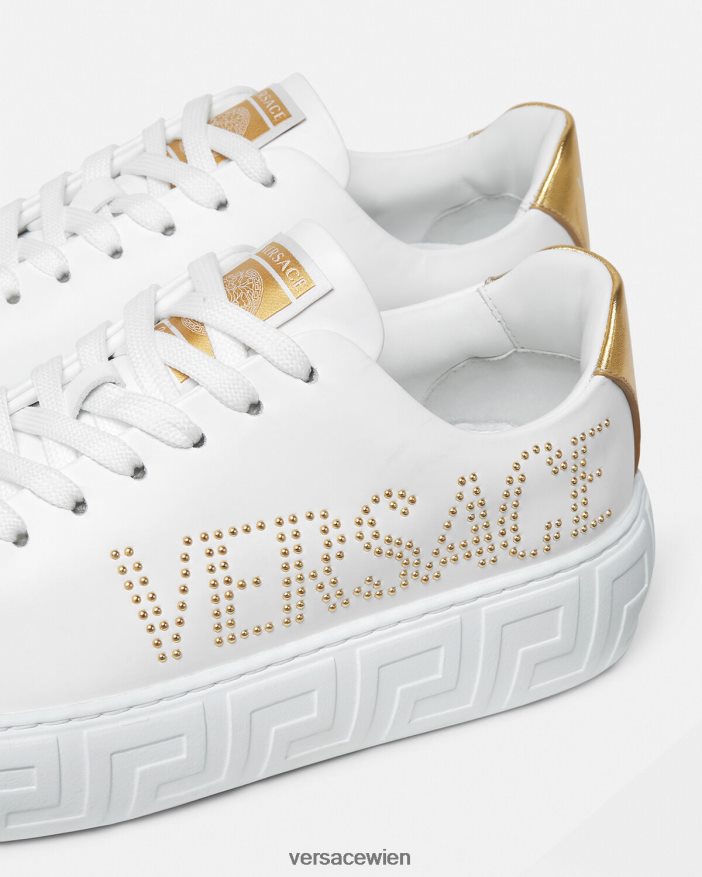 Weiß Göttinnen-Greca-Sneaker Versace Frauen Schuh 8N4XJD510