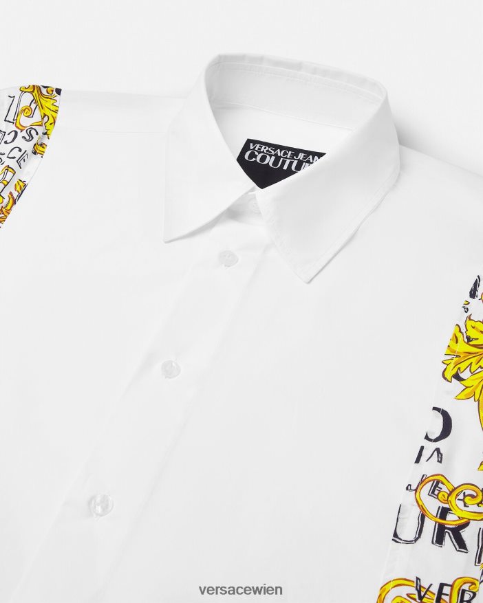 Weiß Logo-Couture-Shirt Versace Männer Kleidung 8N4XJD2399