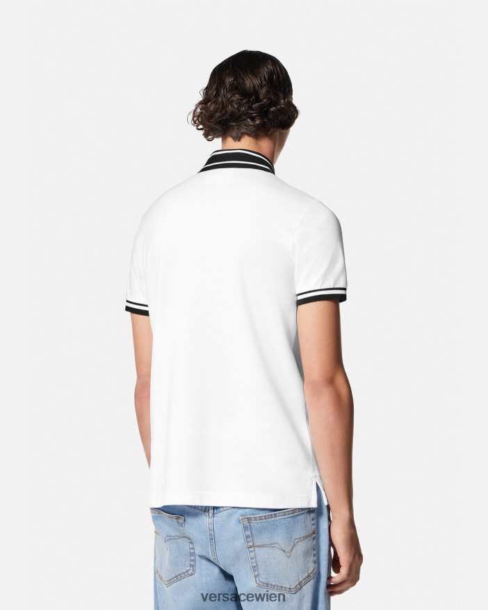 Weiß Logo-Poloshirt Versace Männer Kleidung 8N4XJD2360