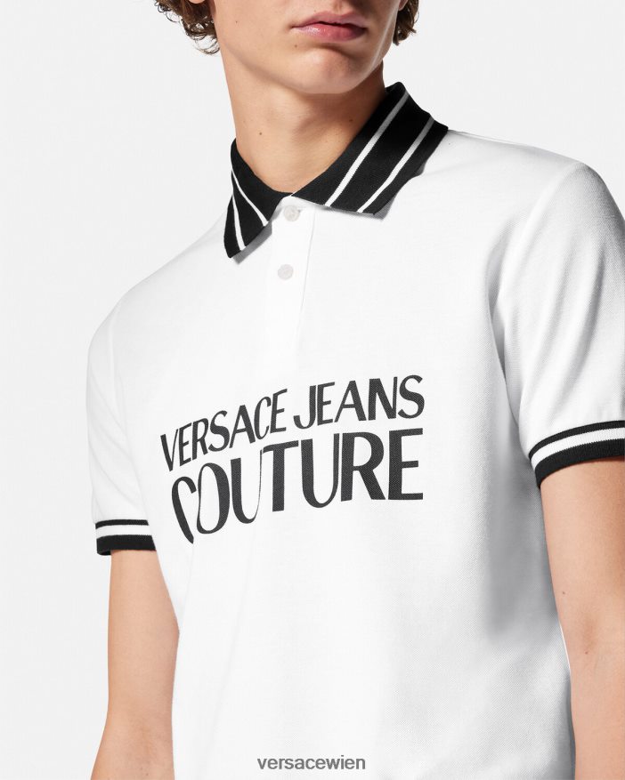 Weiß Logo-Poloshirt Versace Männer Kleidung 8N4XJD2360