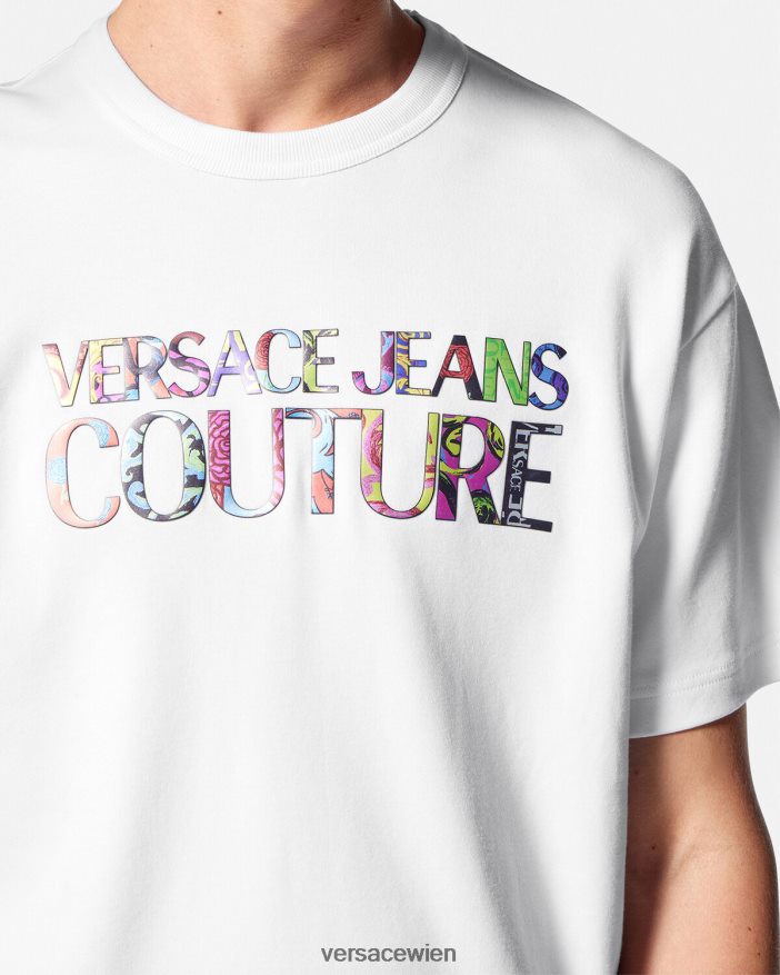 Weiß Logo-T-Shirt Versace Männer Kleidung 8N4XJD2370