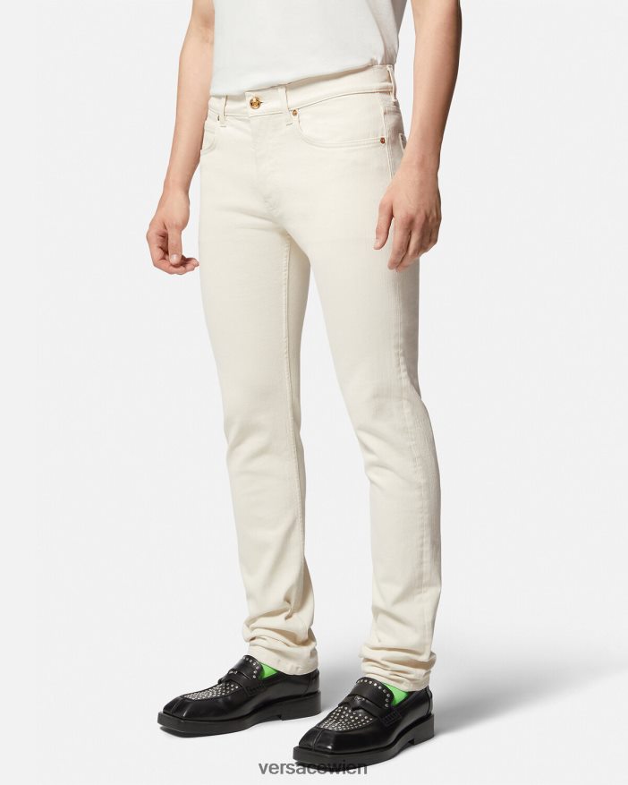 Weiß Medusa-Slim-Fit-Jeans Versace Männer Kleidung 8N4XJD1451