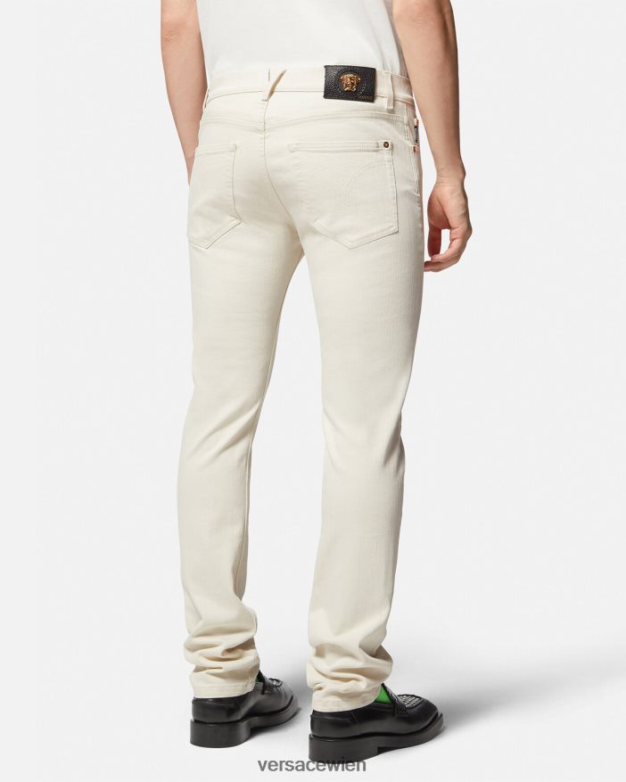 Weiß Medusa-Slim-Fit-Jeans Versace Männer Kleidung 8N4XJD1451