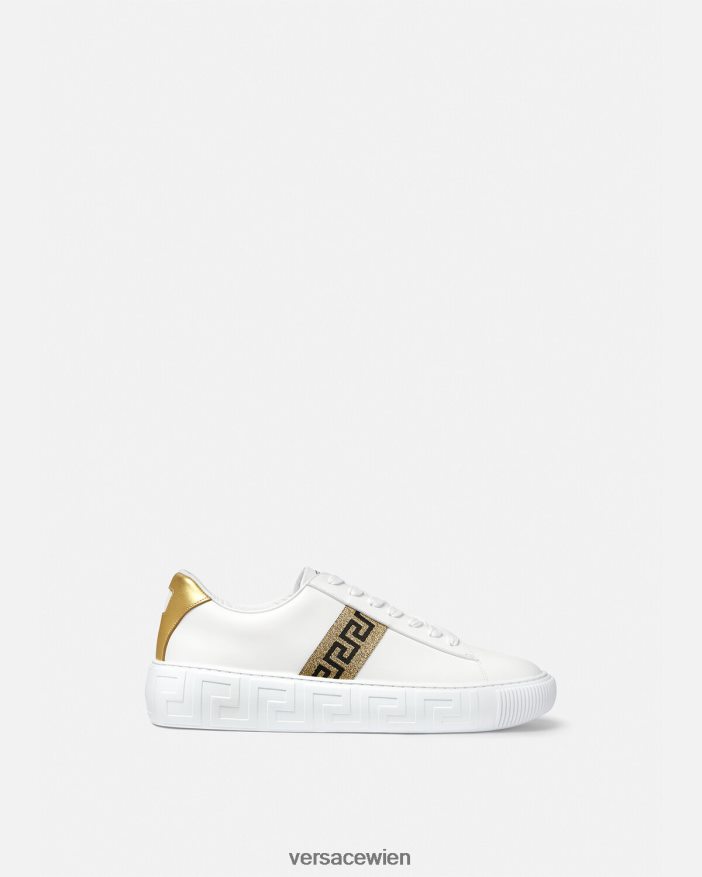 Weißes Gold Greca-Sneaker Versace Männer Schuh 8N4XJD1552