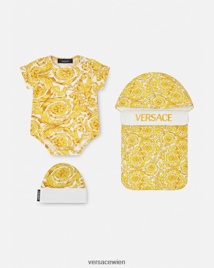 drucken Baby-Strampler im Barocco-Stil Versace Kinder Kleidung 8N4XJD1829