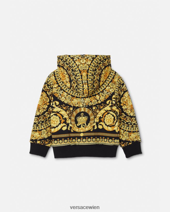 drucken Barocco Baby-Kapuzenpullover mit Reißverschluss Versace Kinder Kleidung 8N4XJD1893