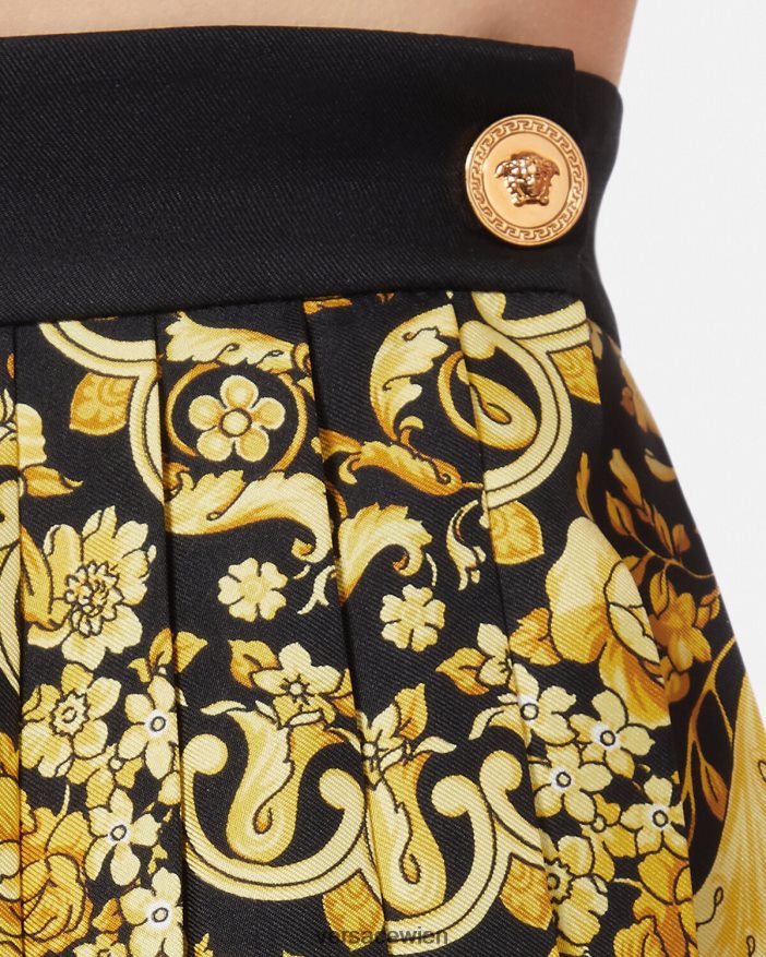 drucken Faltenrock aus Seide im Barocco-Stil Versace Frauen Kleidung 8N4XJD170