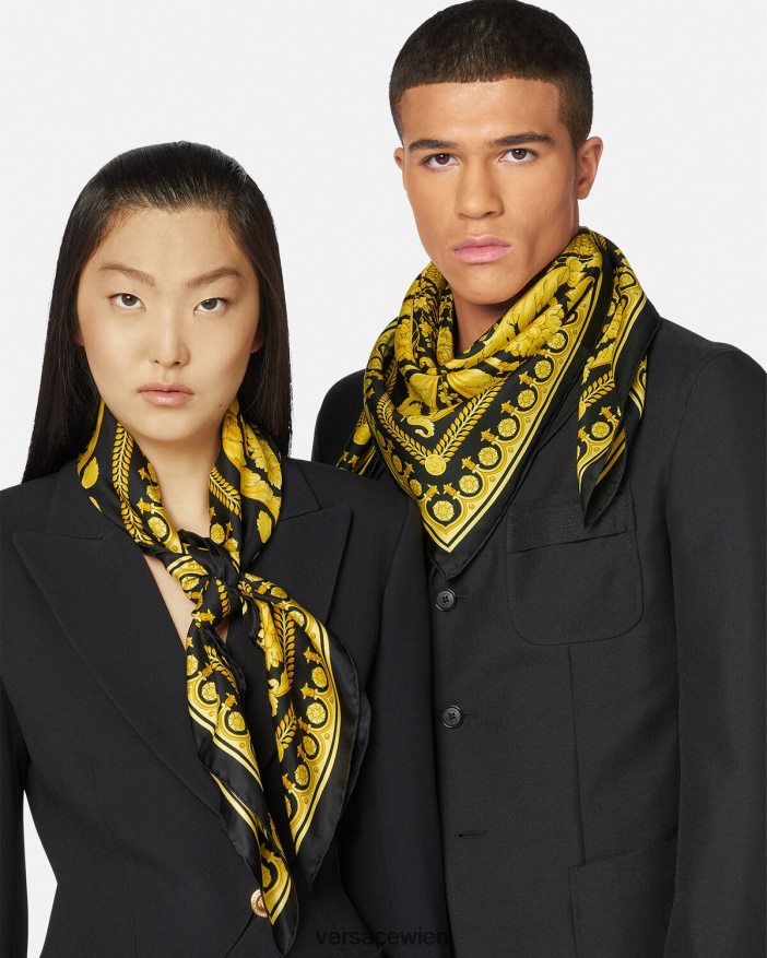 drucken Großes Seidenfoulard im Barocco-Stil Versace Frauen Zubehör 8N4XJD902