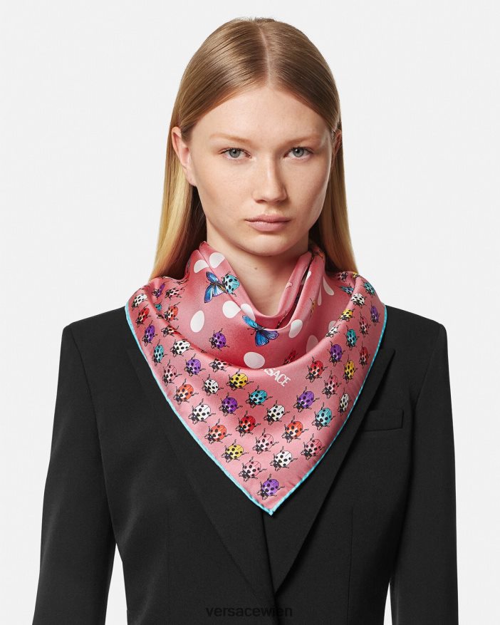 drucken Großes Seidenfoulard mit Schmetterlingen Versace Frauen Zubehör 8N4XJD892