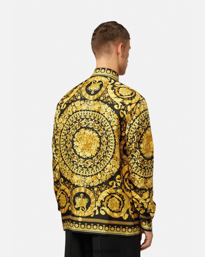 drucken Hemd aus Seide im Barocco-Stil Versace Männer Kleidung 8N4XJD1296