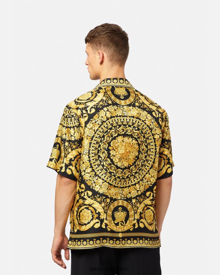 drucken Hemd aus Seide im Barocco-Stil Versace Männer Kleidung 8N4XJD1297