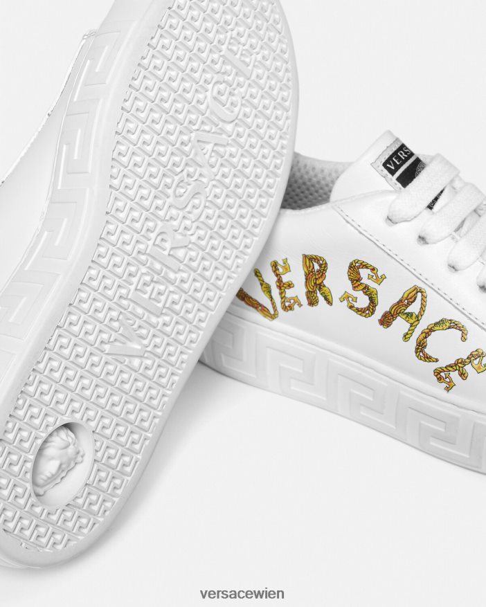 drucken Muschel-Barock-Greca-Sneaker Versace Kinder Schuh 8N4XJD2027