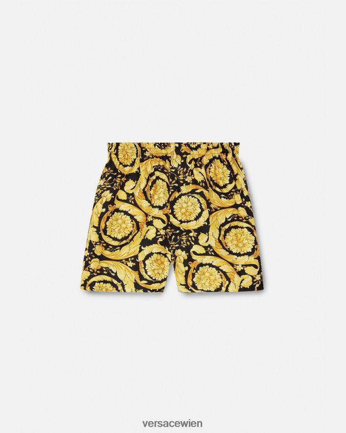 drucken Pyjama-Shorts aus Seide mit Barocco-Print Versace Frauen Unterwäsche und Strandbekleidung 8N4XJD1030