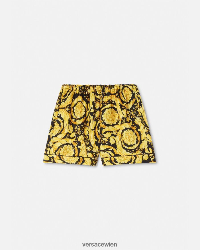 drucken Pyjama-Shorts aus Seide mit Barocco-Print Versace Frauen Unterwäsche und Strandbekleidung 8N4XJD1031