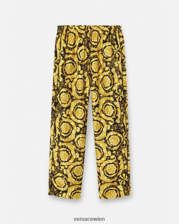 drucken Pyjamahose aus Seide mit Barocco-Print Versace Männer Unterwäsche und Strandbekleidung 8N4XJD1736