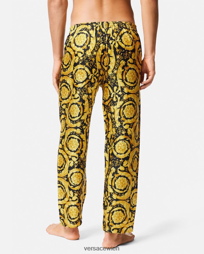 drucken Pyjamahose aus Seide mit Barocco-Print Versace Männer Unterwäsche und Strandbekleidung 8N4XJD1736