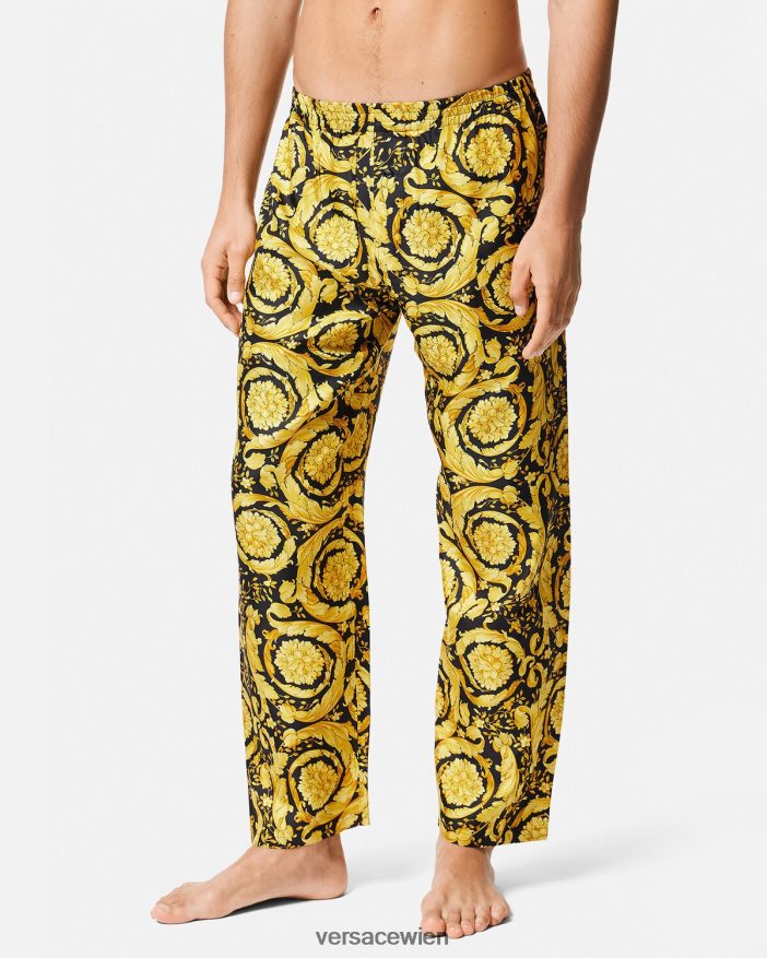 drucken Pyjamahose aus Seide mit Barocco-Print Versace Männer Unterwäsche und Strandbekleidung 8N4XJD1736