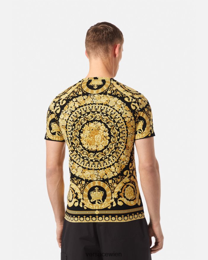 drucken T-Shirt im Barockstil Versace Männer Kleidung 8N4XJD1369