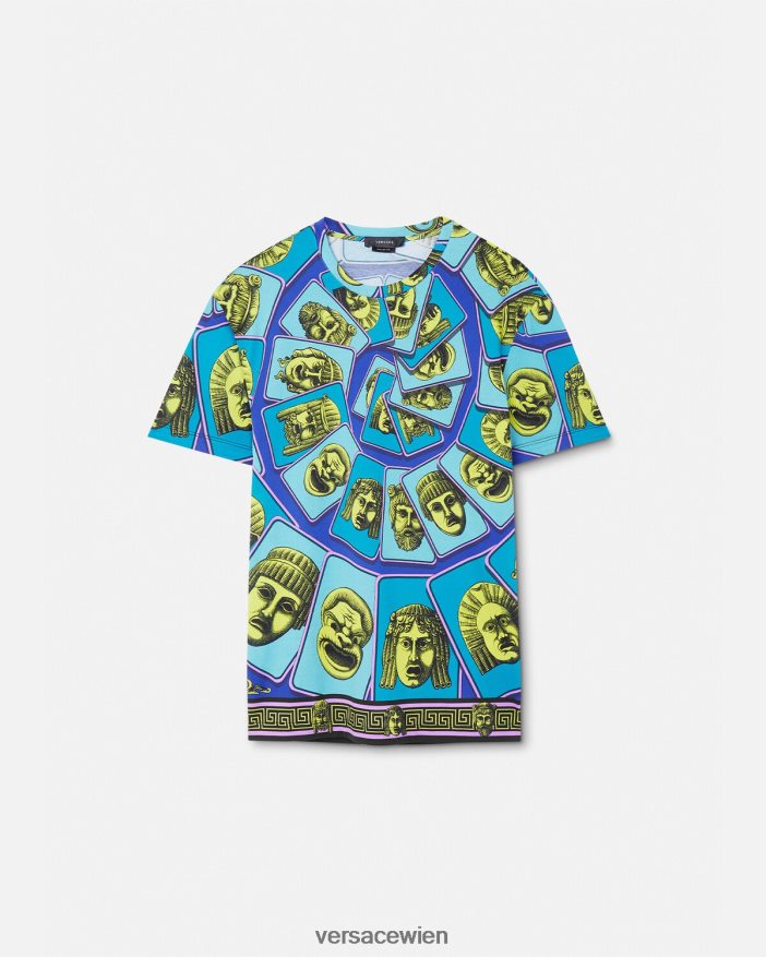 drucken T-Shirt „Le Maschere“ Versace Männer Kleidung 8N4XJD1381