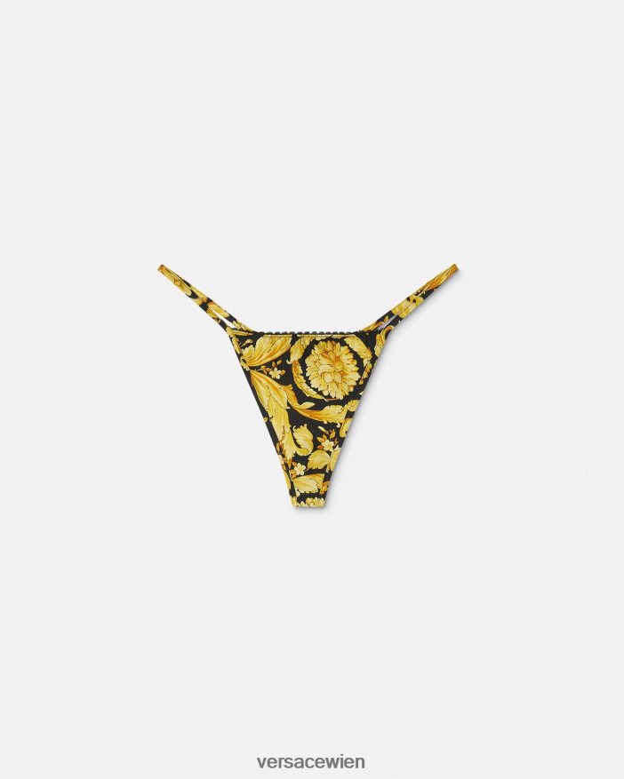 drucken Tanga aus Seide mit Barocco-Print Versace Frauen Unterwäsche und Strandbekleidung 8N4XJD1071