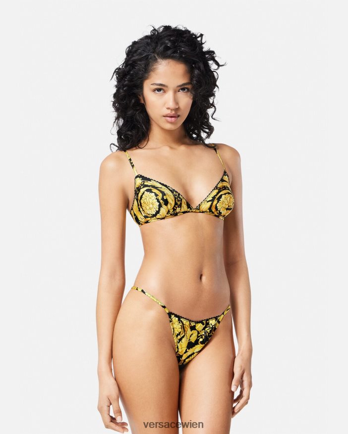 drucken Tanga aus Seide mit Barocco-Print Versace Frauen Unterwäsche und Strandbekleidung 8N4XJD1071