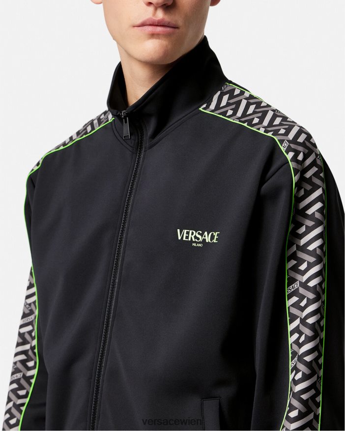 drucken Trainingsjacke aus La Greca-Nylon Versace Männer Kleidung 8N4XJD1458