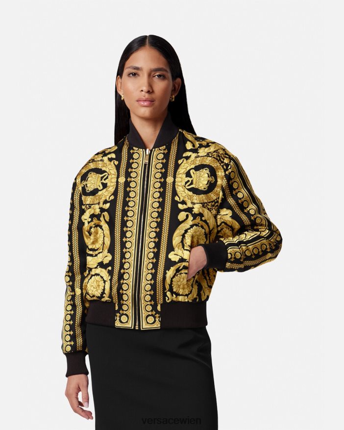 drucken Wende-Bomberjacke im Barocco-Stil Versace Frauen Kleidung 8N4XJD88