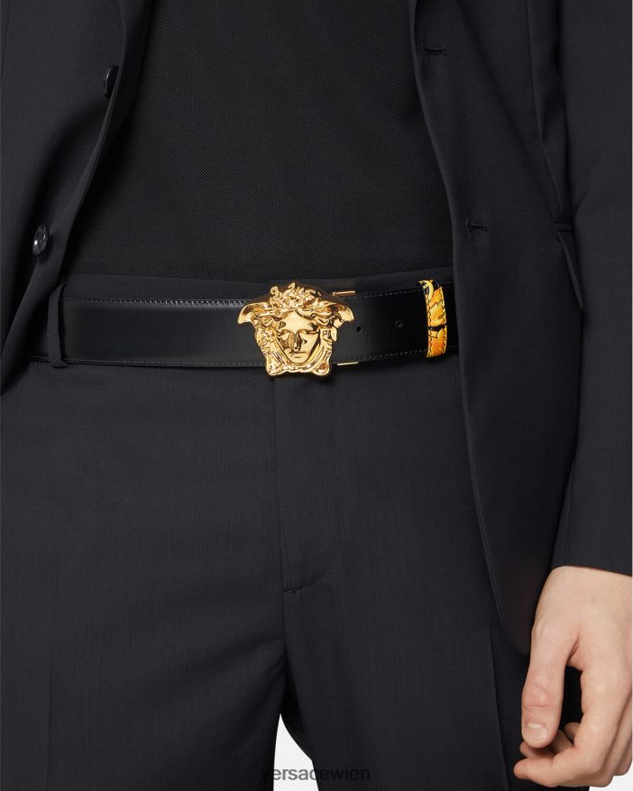 drucken Wendegürtel aus Leder im Barocco-Stil Versace Männer Zubehör 8N4XJD1617