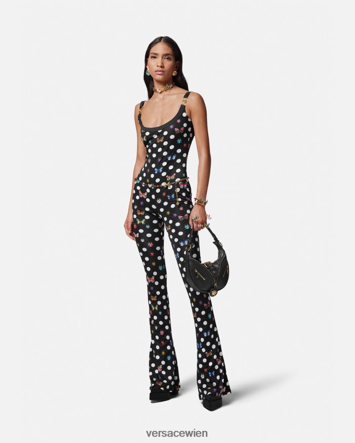 eine Farbe Jumpsuit mit Schmetterlingen und Medusa \95 Versace Frauen Kleidung 8N4XJD7