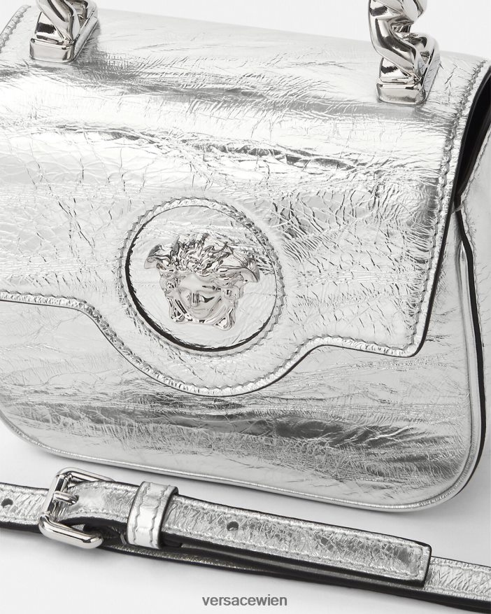 eine Farbe Mini-Tasche „La Medusa“ in Metallic-Optik Versace Frauen Taschen 8N4XJD306