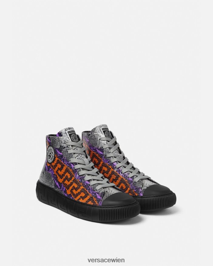 eine Farbe Sneakers mit Python-Greca-Print Versace Männer Schuh 8N4XJD1554