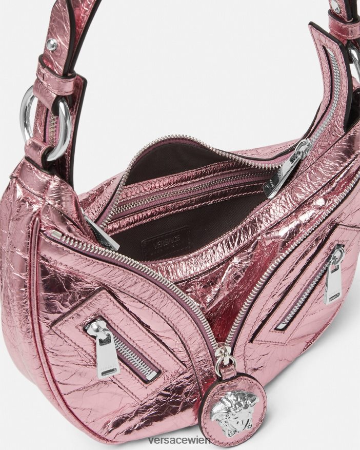 eine Farbe Wiederholen Sie die kleine Hobo-Tasche aus Metall Versace Frauen Taschen 8N4XJD281