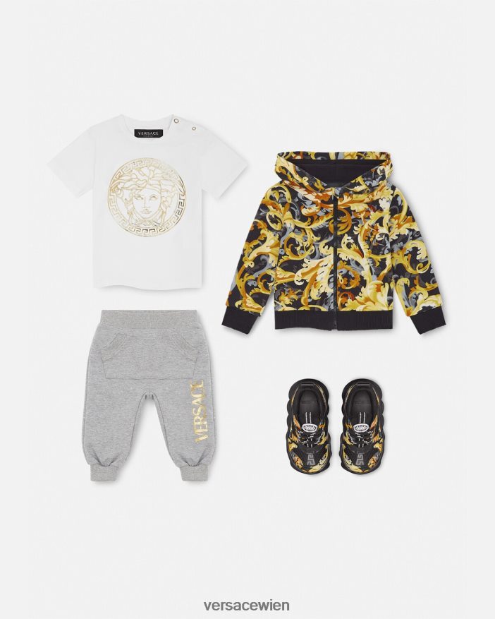 grau Baby-Jogginghose mit Logo Versace Kinder Kleidung 8N4XJD1862