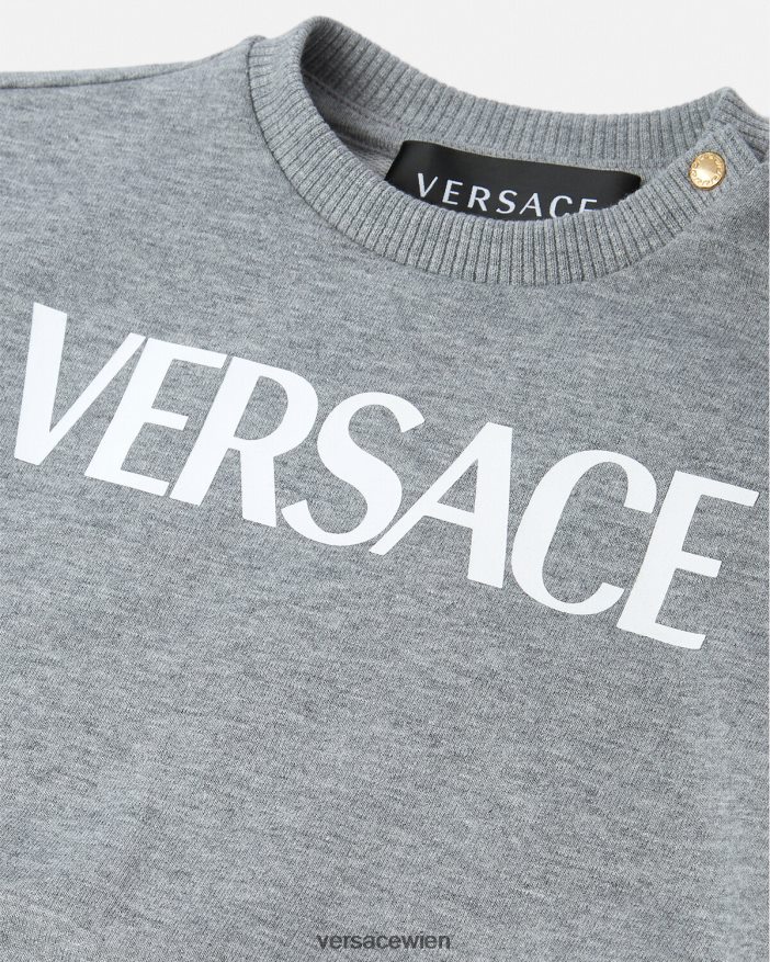 grau Baby-Sweatshirt mit Logo Versace Kinder Kleidung 8N4XJD1856