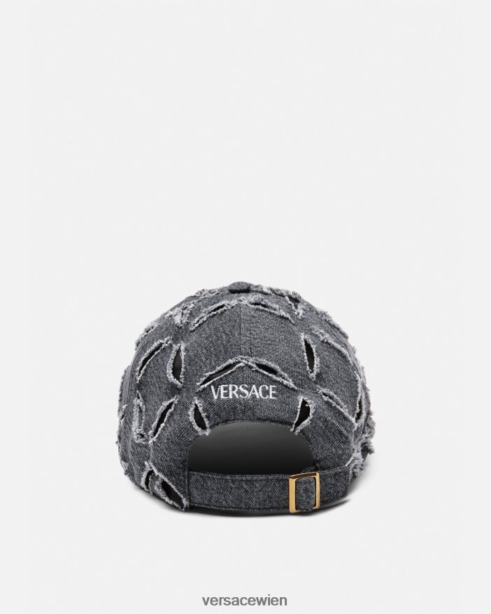 grau Baseballkappe mit aufgeschlitztem Logo Versace Frauen Zubehör 8N4XJD910