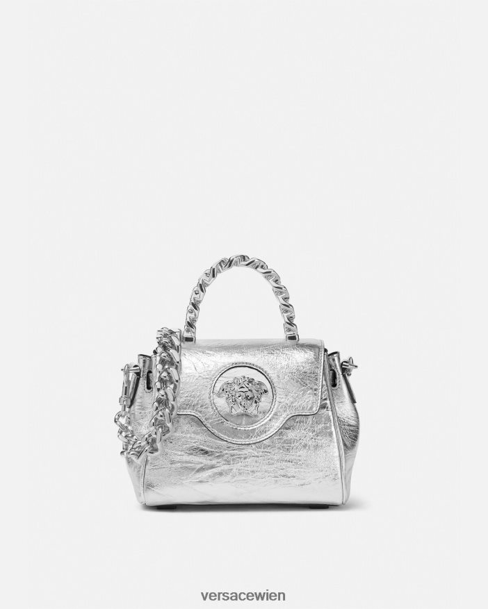 grau Kleine Handtasche „La Medusa“ in Metallic-Optik Versace Frauen Taschen 8N4XJD305