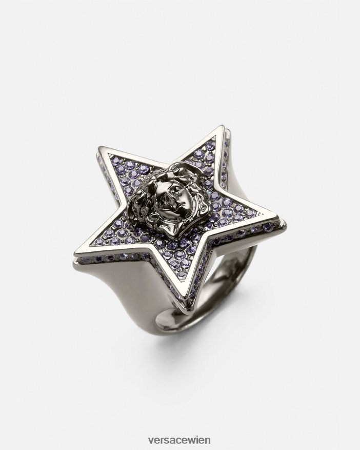 grau Kristall-Galaxie-Ring Versace Frauen Zubehör 8N4XJD825