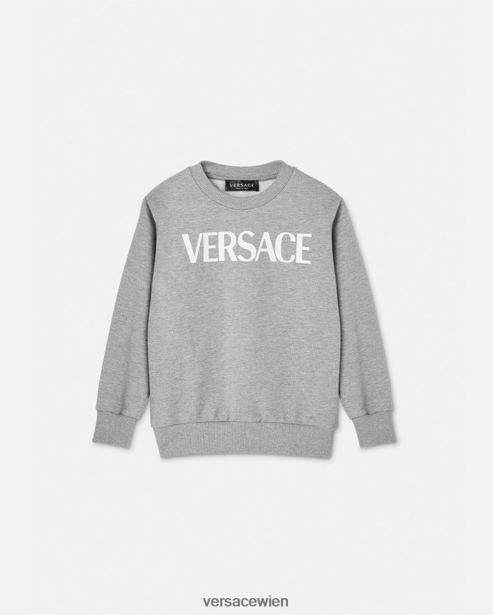 grau Logo-Sweatshirt Versace Kinder Kleidung 8N4XJD2095