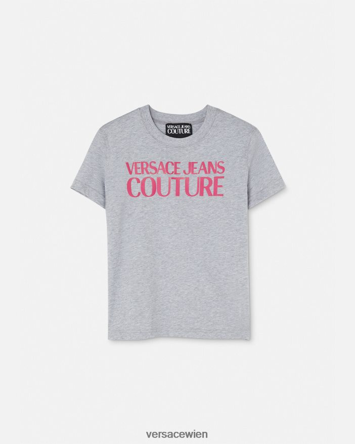 grau Logo-T-Shirt Versace Frauen Kleidung 8N4XJD2171