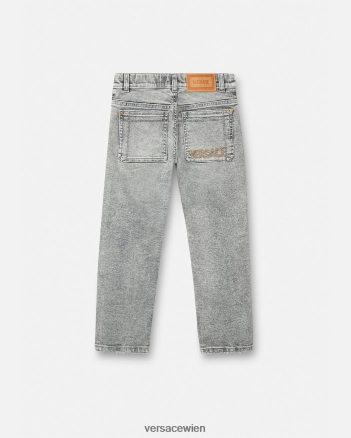 grau Medusa-Jeans im Used-Look Versace Kinder Kleidung 8N4XJD2135