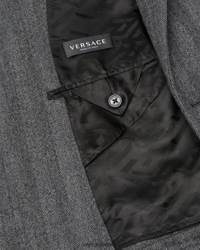 grau Medusa-Kaschmirblazer Versace Männer Kleidung 8N4XJD1263