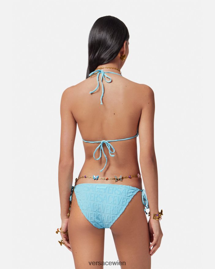 hellblau Allover-Bikinioberteil aus Handtuch Versace Frauen Unterwäsche und Strandbekleidung 8N4XJD1119