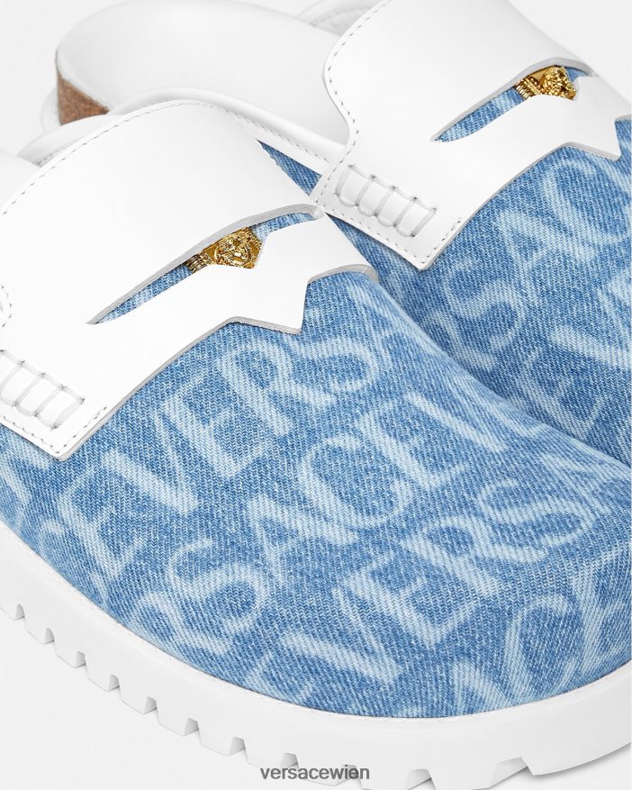 hellblau Allover-Denim-Medusa-Pantoletten Versace Männer Schuh 8N4XJD1562