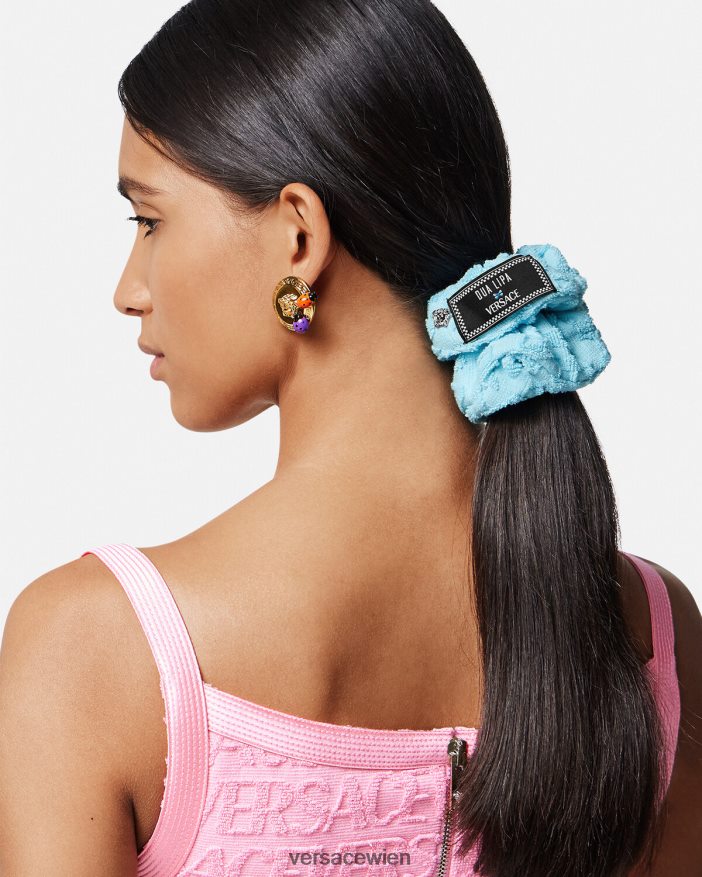 hellblau Allover-Handtuch-Scrunchie Versace Frauen Zubehör 8N4XJD867