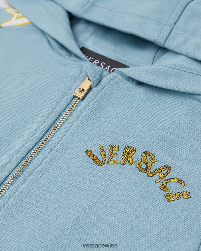 hellblau Allover-Hoodie Versace Kinder Kleidung 8N4XJD2083