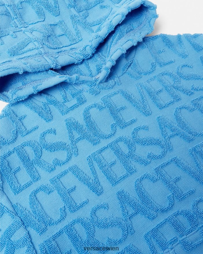 hellblau Allover-Kapuzenpullover aus Handtuch Versace Kinder Kleidung 8N4XJD2088