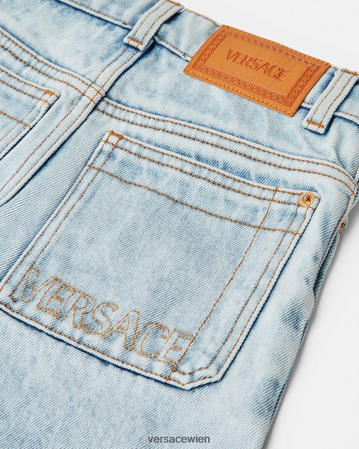 hellblau Logo-Jeans Versace Kinder Kleidung 8N4XJD2130